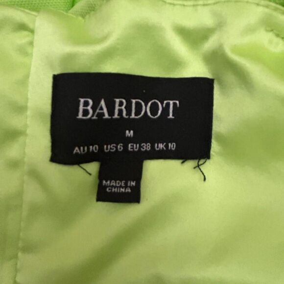 Bardot Green Cut Out Midi Dress with Side Slit - Size 6/M - Picture 7 of 9